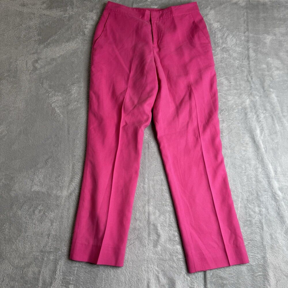 Lauren Ralph Lauren Pants Womens 2P Pink 100% Silk Workwear Barbie Colorful